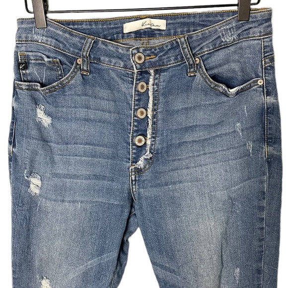 Kancan Women’s Addison- Pia Distressed Exposed Button Skinny Jeans Size 29 - Picture 3 of 8